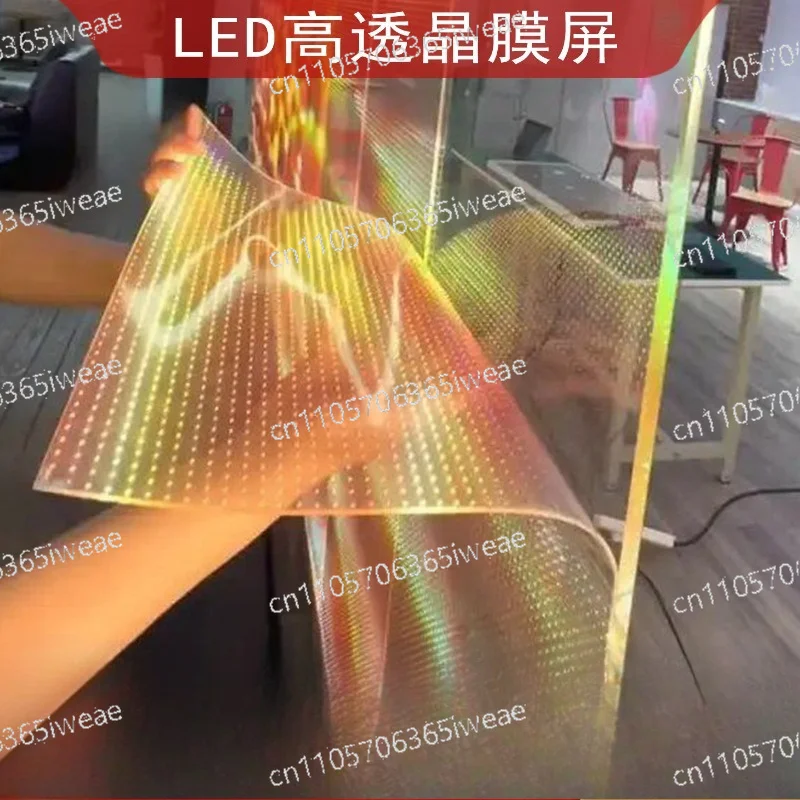 Resolution 1920x1080led Film Transparent Screen Glass Film Display Advertising High Definition Flexible Crystal Film Screen