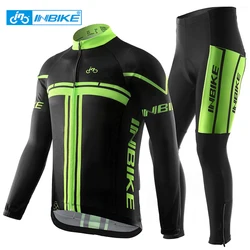 INBIKE Men's Cycling Clothing Sets for Men Long Sleeve Spring Bicycle Sportswear Jersey Pants Man Running Mountain MTB Clothes