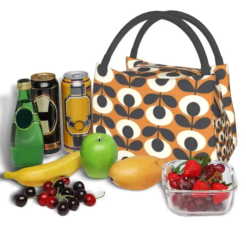 Orla Kiely Fabric Thermal Insulated Lunch Bag Women Scandinavian Geometric Resuable Lunch Container Storage Meal Food Box