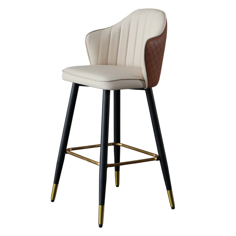 

Light luxury bar Modern simple high Nordic bar leather rotating bar High stool Island chair