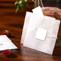 50pcs/lot Corn Fiber Drawstring Empty Tea Bags Fold Close Filter Teabags with White Tag