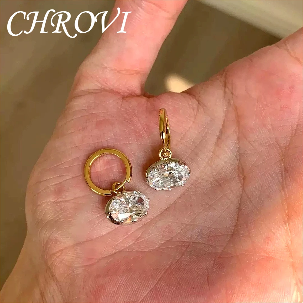 Exquisitos pendientes de plata de ley 925 con circonitas, de diseño lujoso con argollas para las orejas, pendientes de gran belleza.