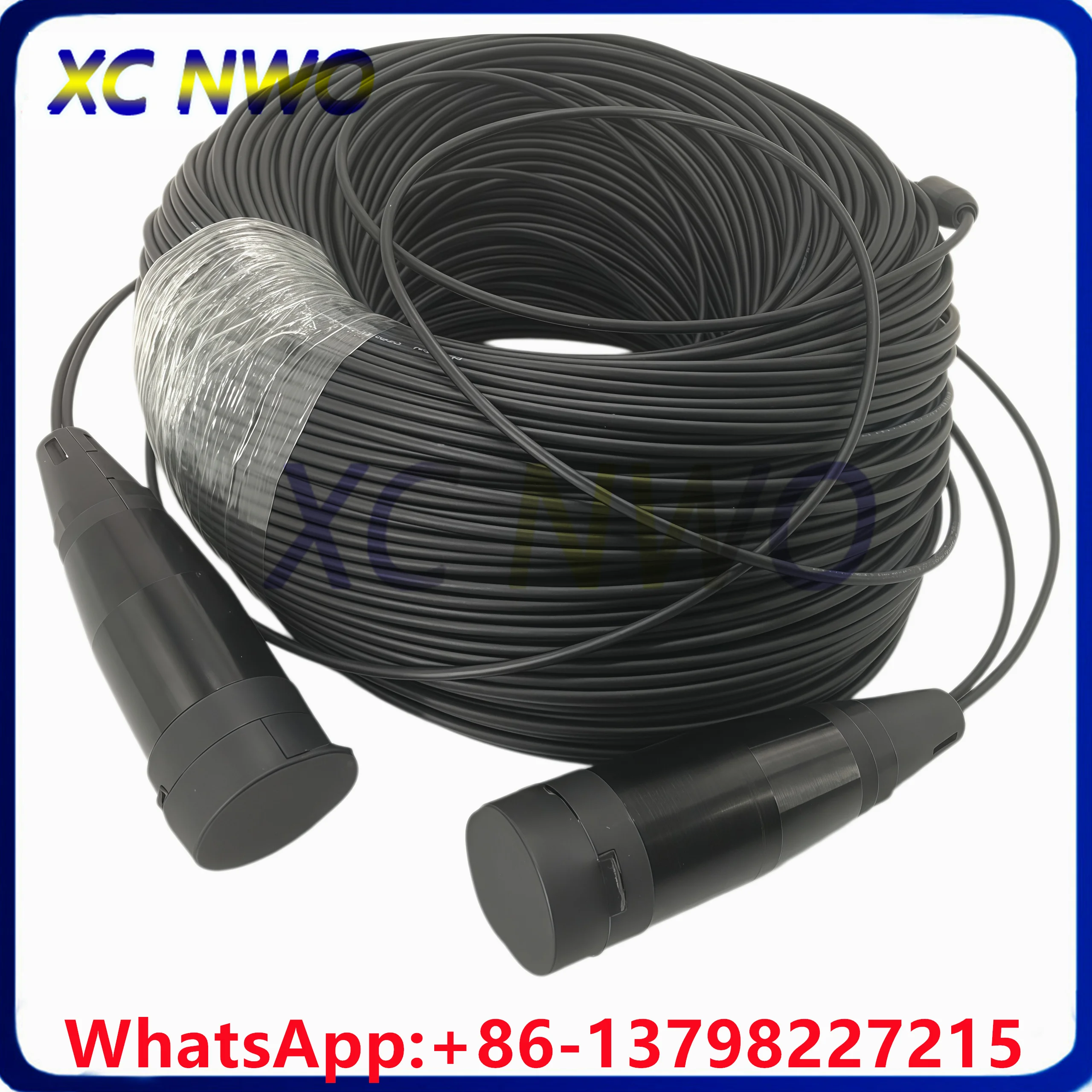 cavo-patch-in-fibra-ottica-2-core-om3-300-armato-lszh-nero-30mm-sc-upc-sc-upc-lunghezze-100m-200m-300m