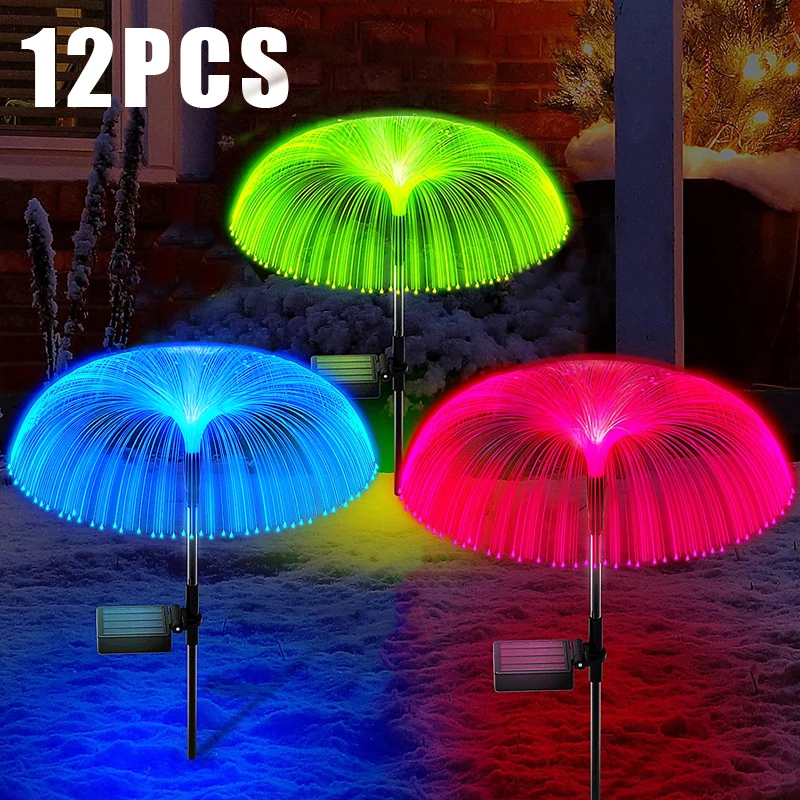 Solar LED Lights Outdoor Waterproof Solar Power Jellyfish Garden Decor Lawn Pathway Lamp 7 Color Changing