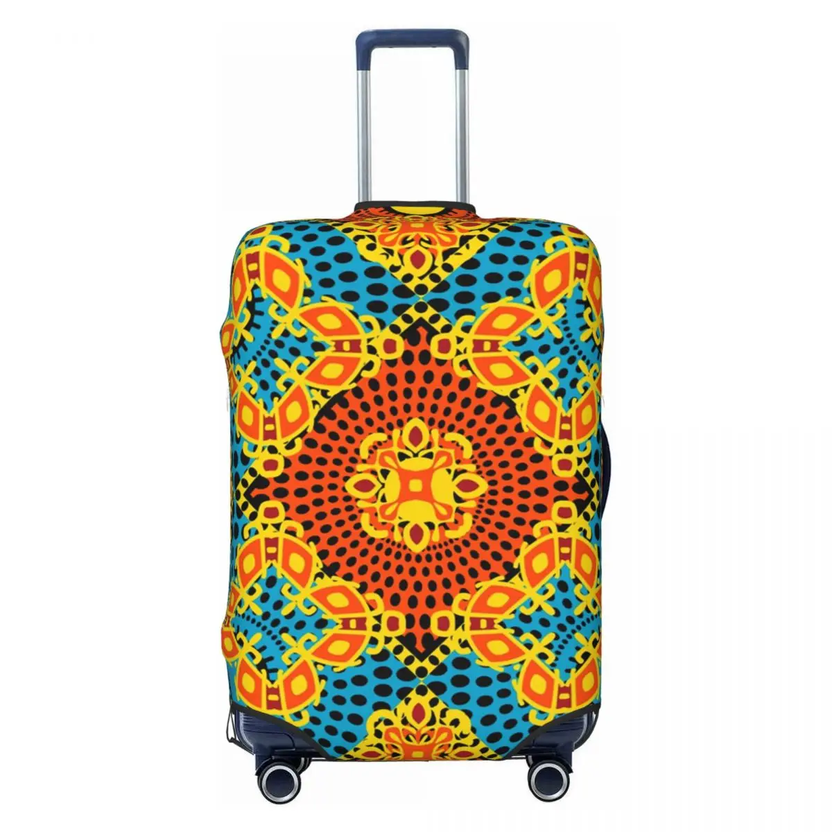 

Colorful African Ankara Flower Print Luggage Cover Elastic Africa Tribal Art Travel Suitcase Protective Covers Fits 18-32 Inch