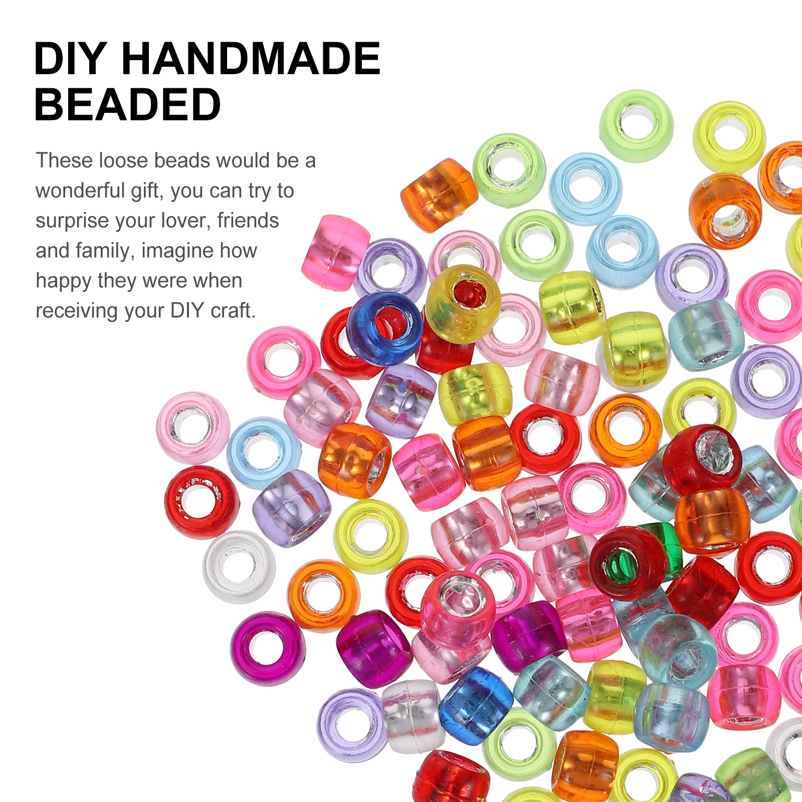 

1000pcs Barrel Acrylic Diy Jewelry Making Accessories Durable Skin-Friendly Bracelet Pendant Supplies Craft Beads Loose Spacer