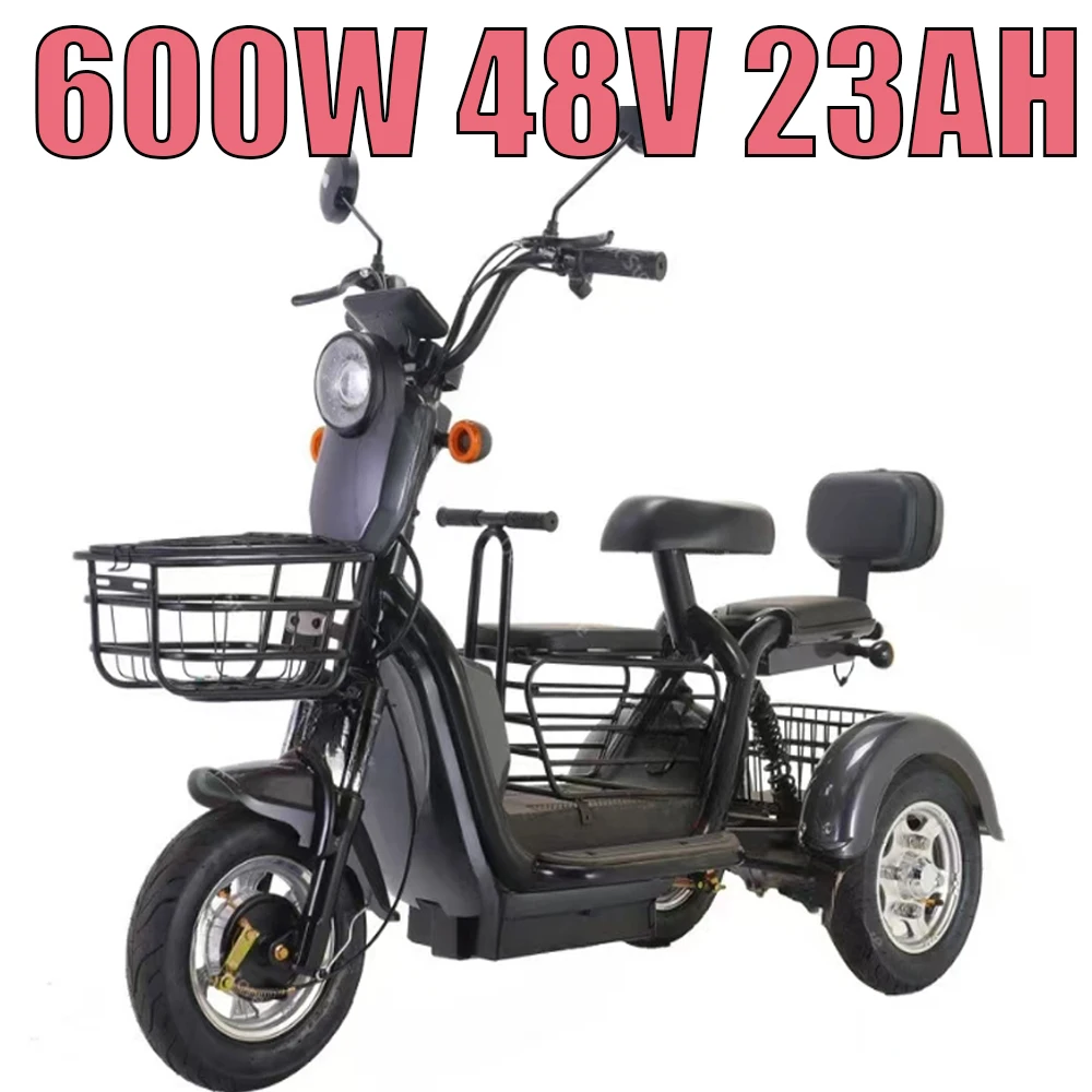 Electric Tricycle Adult Mobility Scooter Small Electric Scooter Elderly Portable 600W48V20AH Lithium Battery Leisure Commuting