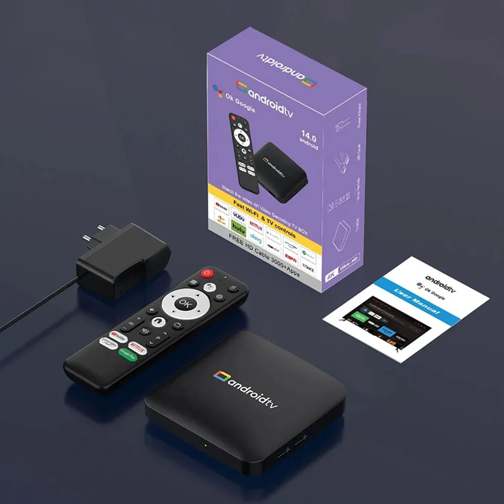 Android 14.0 Smart TV Box H96 Max S905L3 Домашний кинотеатр Bluetooth с Google Voice Media Player 2G 8G 4K HD Video Set TV BOX