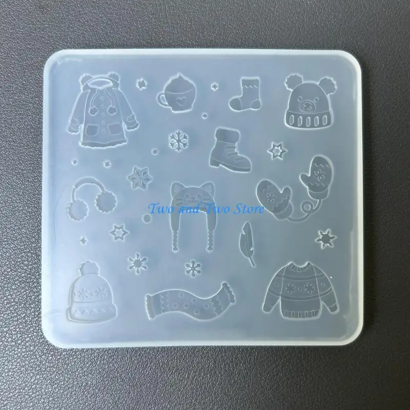 HX6F الشوكولاته فندان قوالب الحلوى صنع قوالب الملابس الشتوية شكل قوالب الخبز سيليكون لوازم الخبز للحلوى الغذاء #5