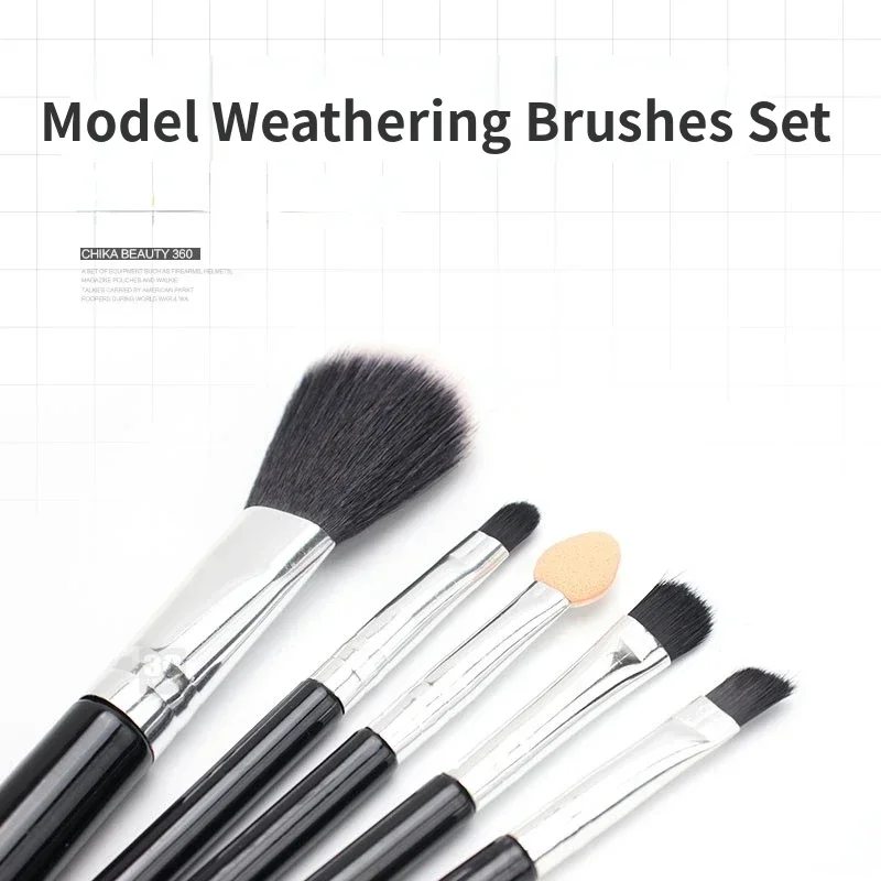 5pcs Military Model Aging Brush Dust Sweep Brushes Plastic Model Painting Weathering Pen for Adults Model Hobby Tools DIY GJ318