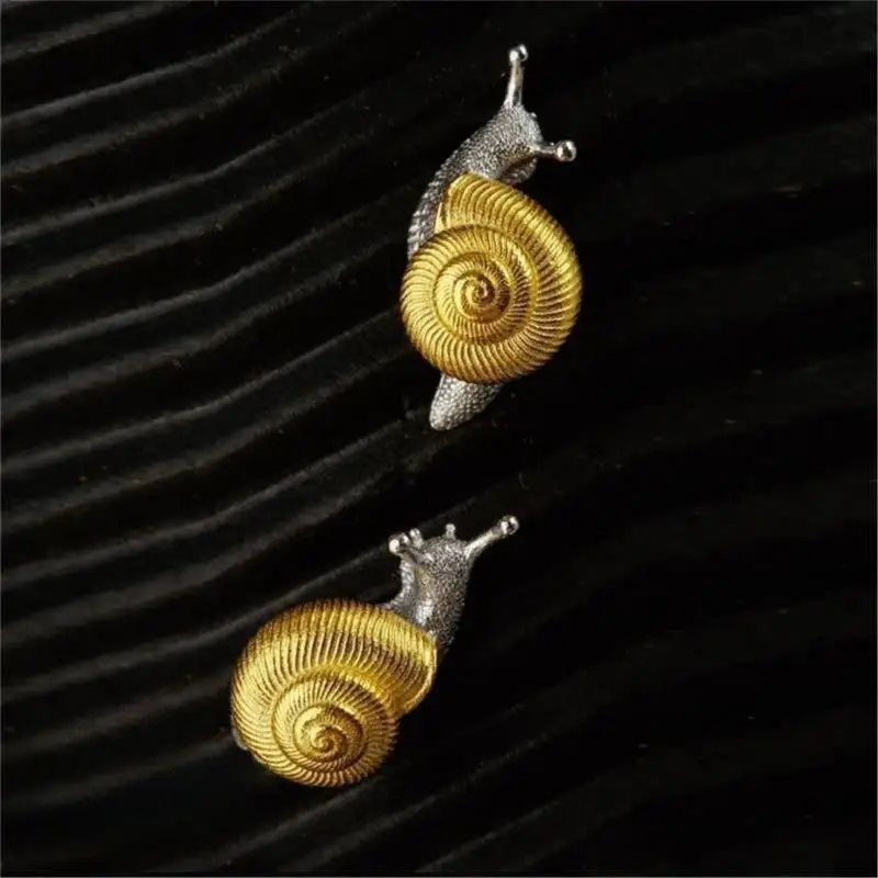 Modern Alloy Snail Earrings Fashionable and Stylish Ear Studs for Parties Dates view 3