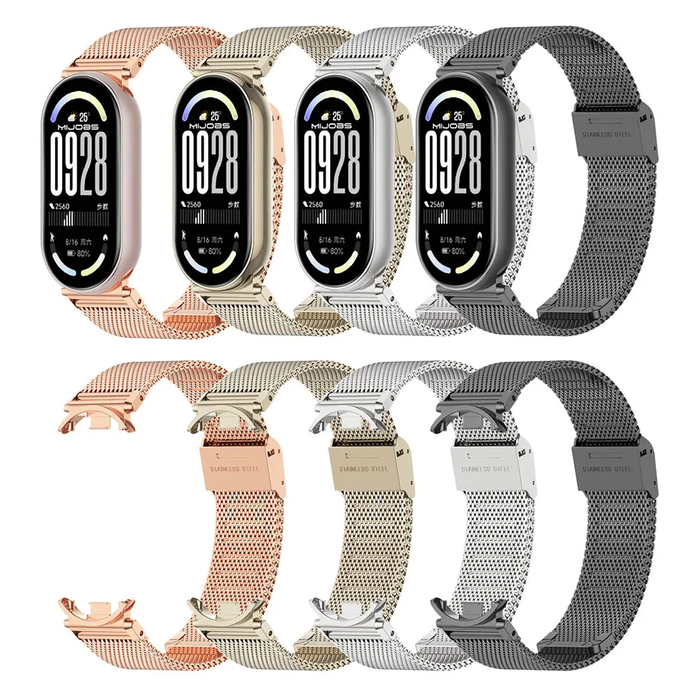 Pasek do Mi Band 10 9 8 7 6 5 4 3 Metalowy Pasek do Zegarka Mi Band 9 Bransoletka Opaska Mi Band 8 7 6 Opaska na Rękę Pulseira Miband Correa