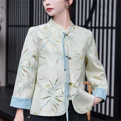 Retro Coats Women Short Jacket Top Frog Coat Chinese Style Woman Clothes Coat Thin Outwear Classic Coat Female Vintage Blazer