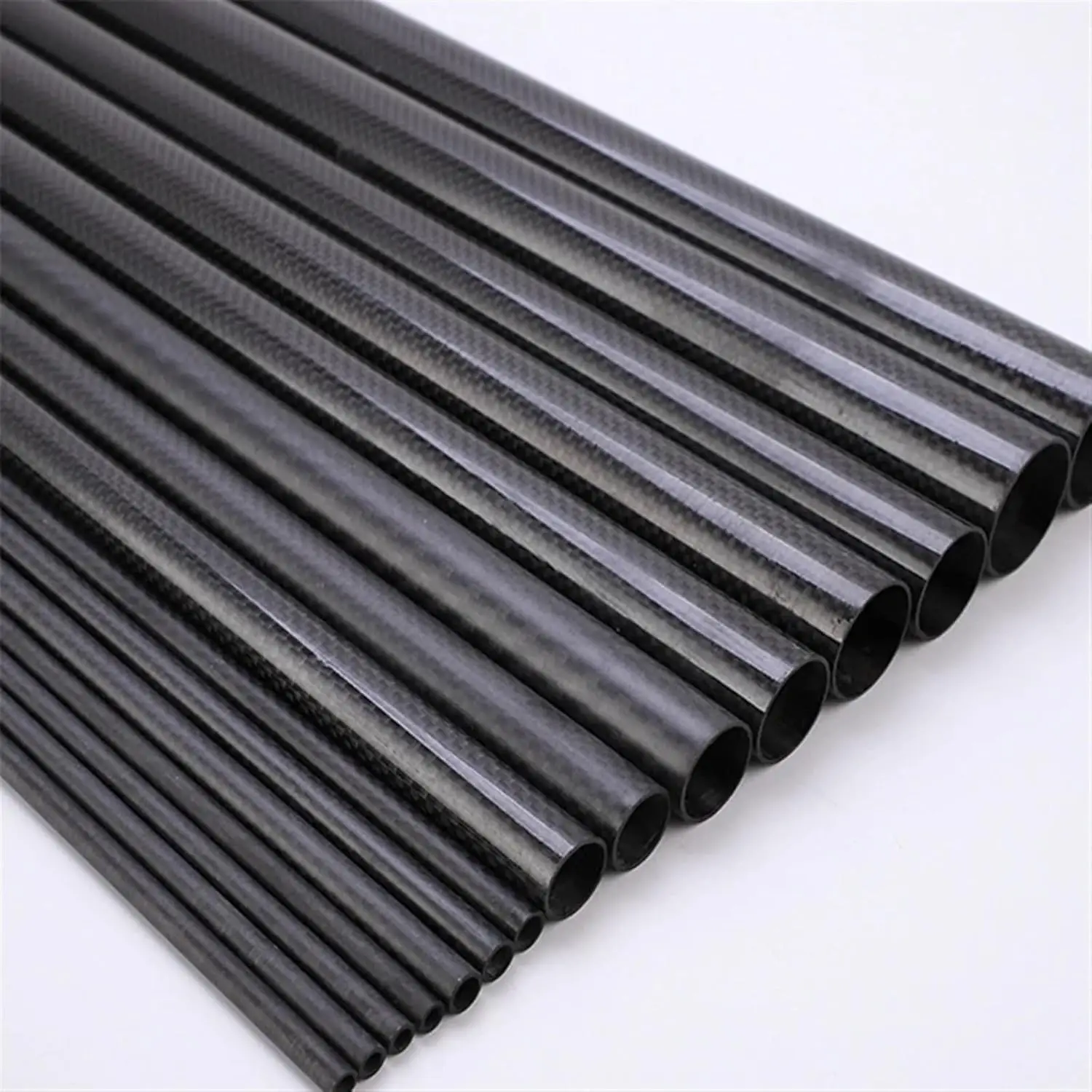 أنبوب بيضاوي من ألياف الكربون 2.5 × 2 × 100 سم ملحق طائرات بدون طيار عادي غير لامع