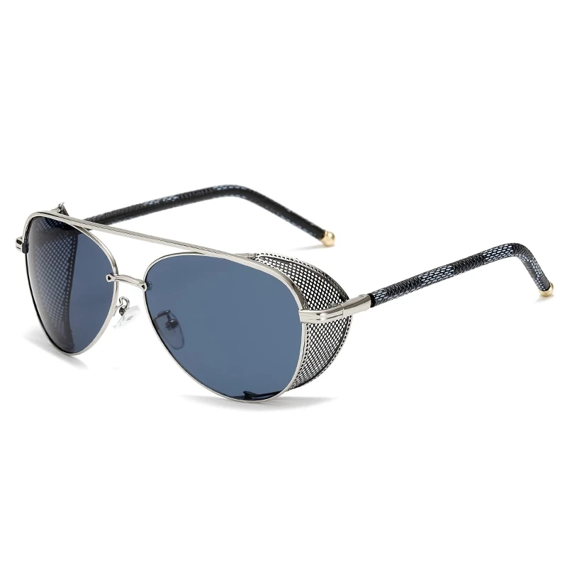Gafas de sol Steampunk, diseño de marca, gafas de sol Punk de Metal Vintage para hombres y mujeres, gafas de sol UV400