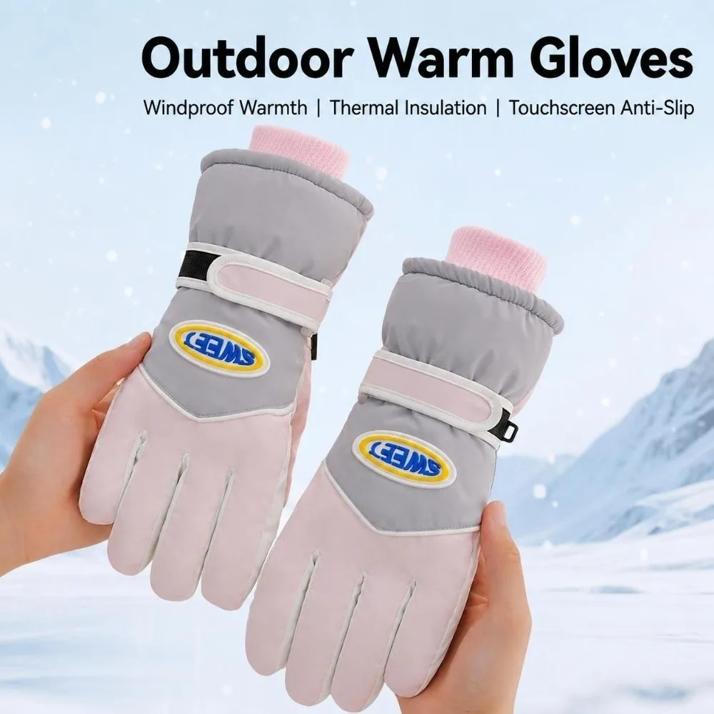 1 Pair Durable Full Finger Snowboard Gloves Soft Lining Skiing Gloves Waterproof Warm Keep Winter Gloves Winter Sports