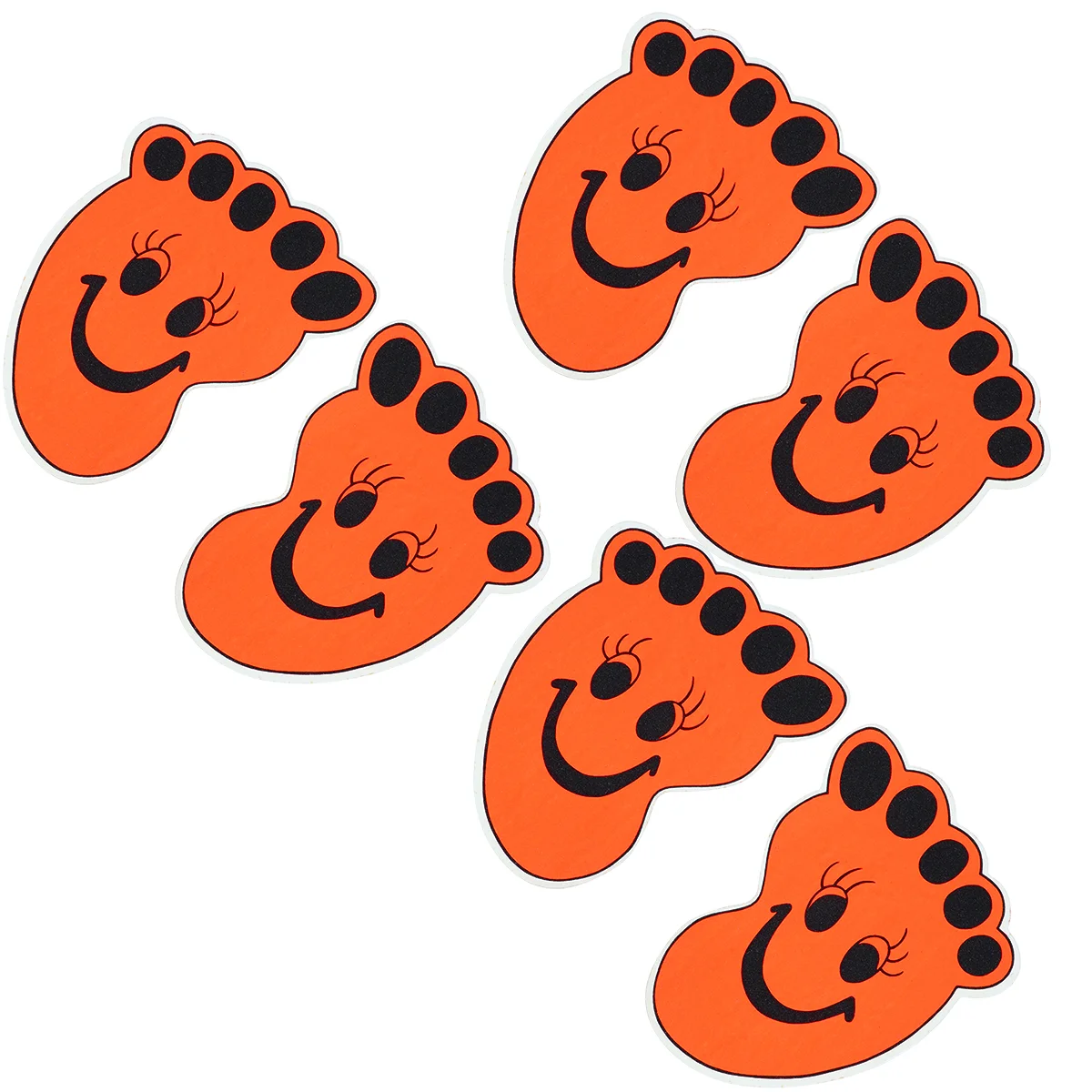 

6 Pcs Anti Stickers Bath Mats Cartoon Footprint Bathtub Bathroom Anti-slip Decals