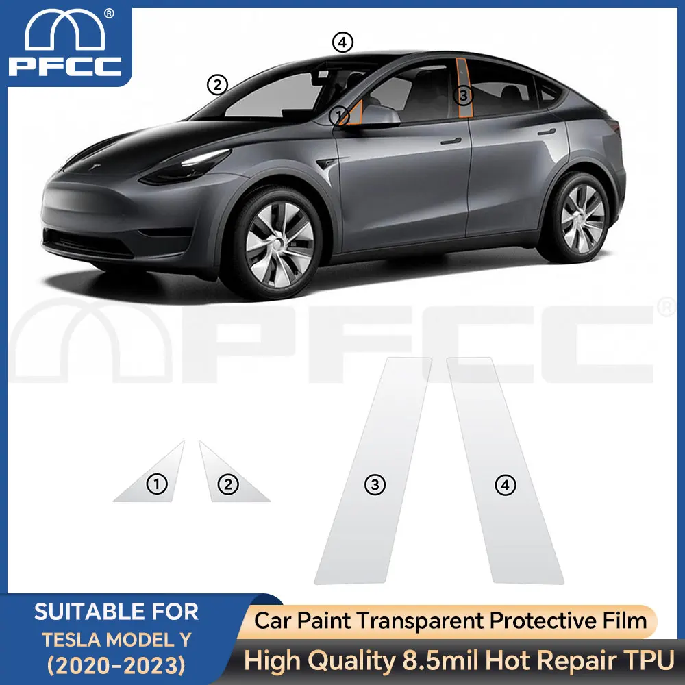 

Предварительно вырезанная защитная пленка для фар Tesla Model Y 2020-2023, защита от царапин, внешний прозрачный аксессуар для ремонта
