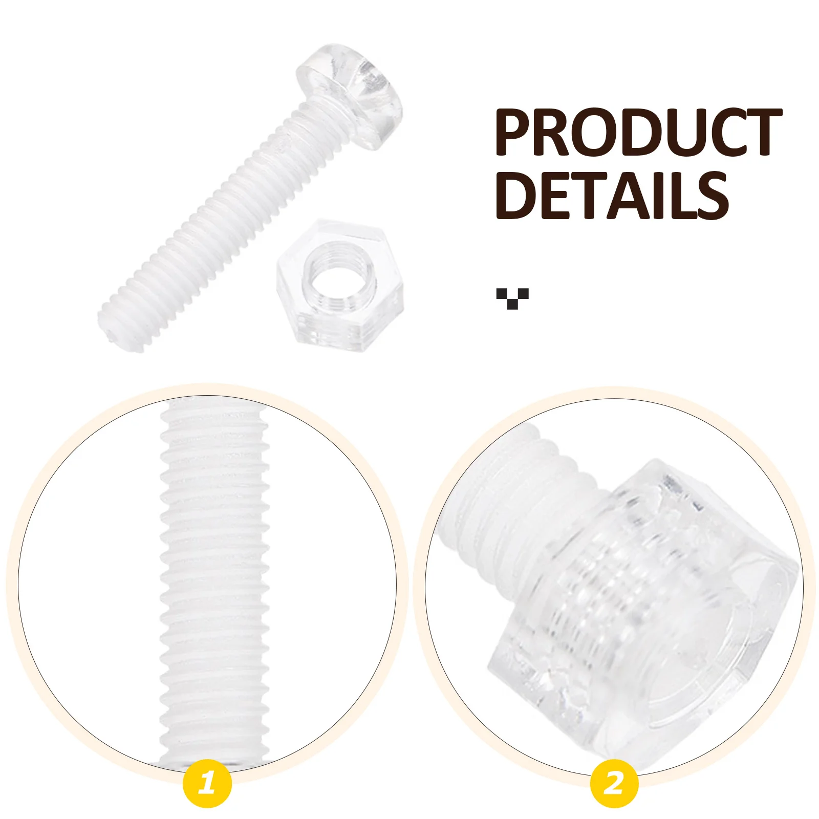 

30pcs Acrylic Screws Nuts Transparent Mounting Fasteners Hand Tighten Bolts For Durable Connection Hardware Fittings