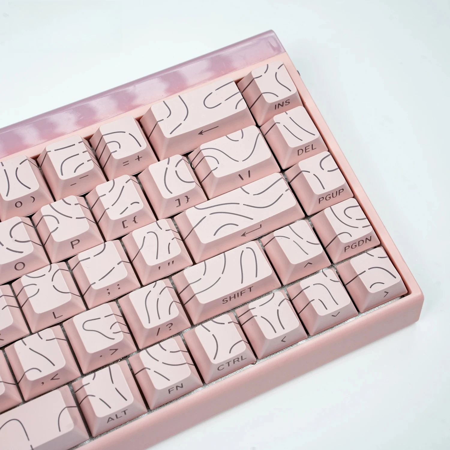 Topographic Contour Lines 4.0 Keycaps Shine Through 97 Key Cpas PBT Cherry Profile Side Print  for MX Gamer Mechanical Keyboard