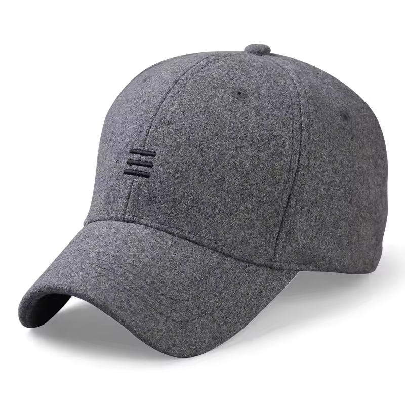 Big Head Men Women Woolen Baseball Cap Winter Wide Brim Warm Snapback Hat Plus Size 58-60cm 61-65cm
