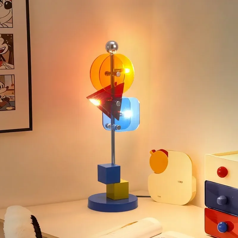 Memphis Style Desk Lamp Modern Minimalist Creative Bedside Light Nordic Bedroom Study Decoration Atmosphere Table Lighting