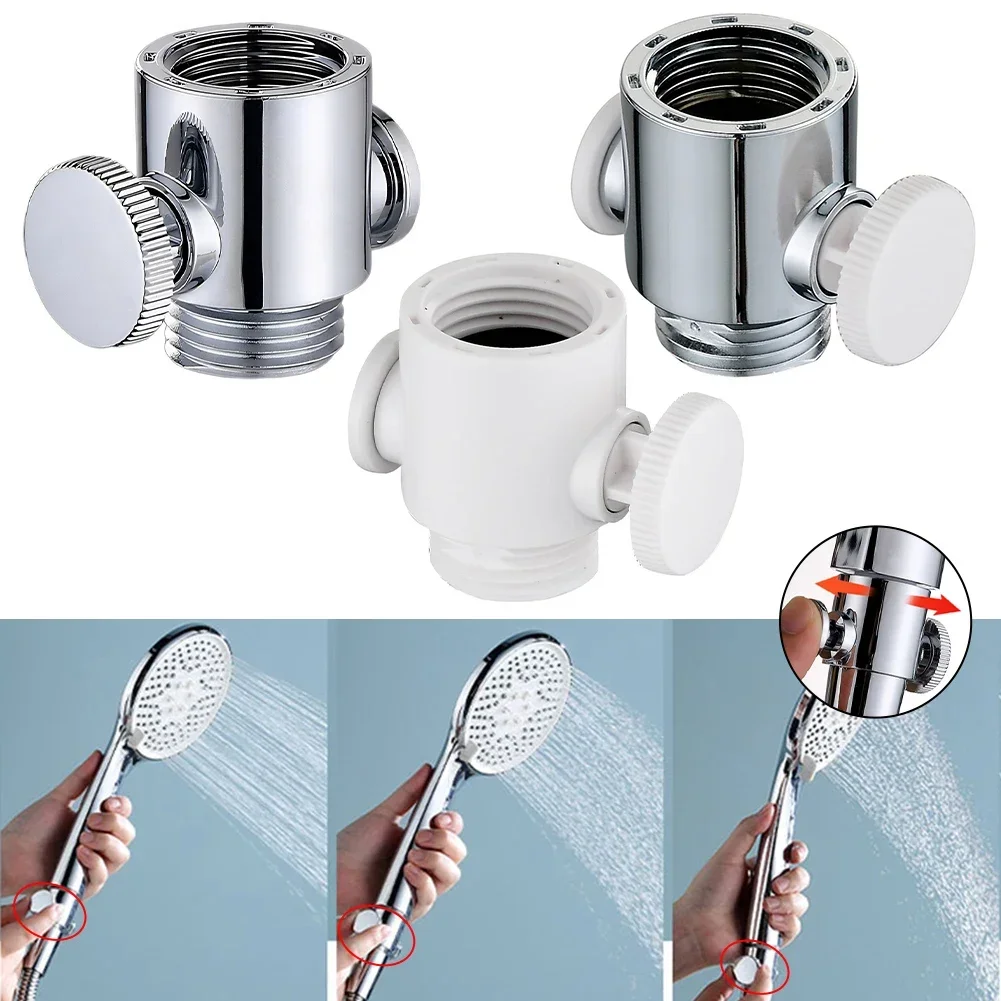 1pcs Adjustable Shower Head Control Switch Diverter Flow Regulator Valve Sprayer Shut-Off One-Button Pause Water Controller