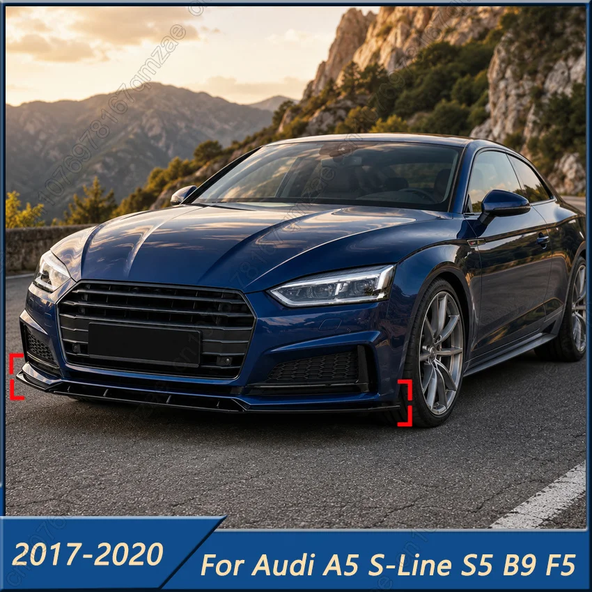 

Front Bumper Lip Spoiler Splitter Diffuser For Audi A5 S-Line S5 B9 F5 Pre Facelift 2017-2020 Exterior Guard Cover Body Kits