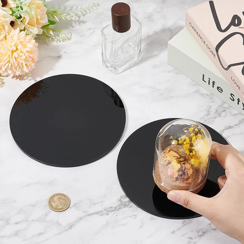 Acrylic Sheet Black Cast Round Plexiglass Panel Gloss PMMA Circle Board Organic Glass For Signs DIY Display Projects