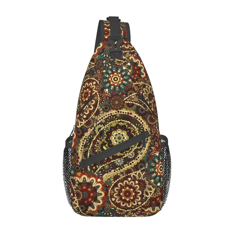 Moda tradycyjny wzór Paisley Crossbody plecak na ramię mężczyzn kwiat sztuka kwiatowa ramię torba na klatkę piersiowa do uprawiania turystyki pieszej