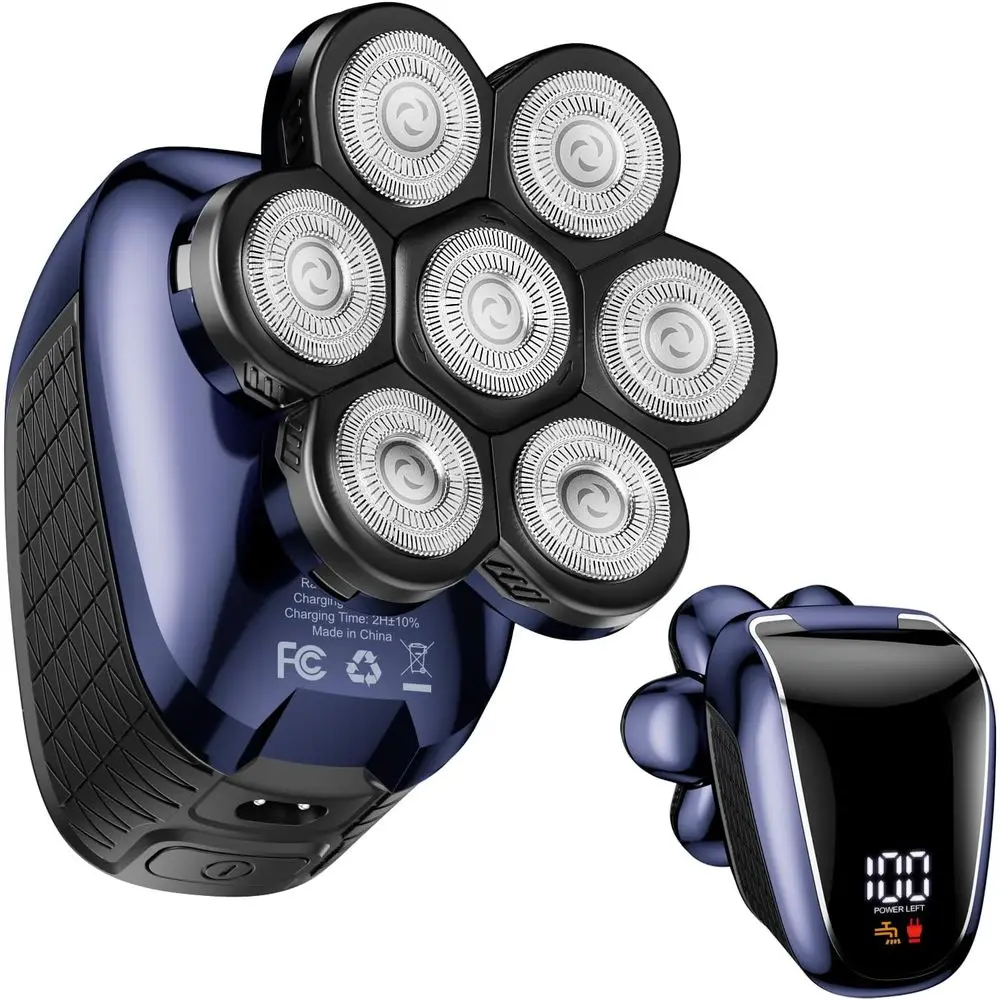 

Wet/Dry Electric Shaver Kit for Men with Nose Trimmer, IPX6 Waterproof, Anti-Pinch, LED Display, USB Rechargeable
