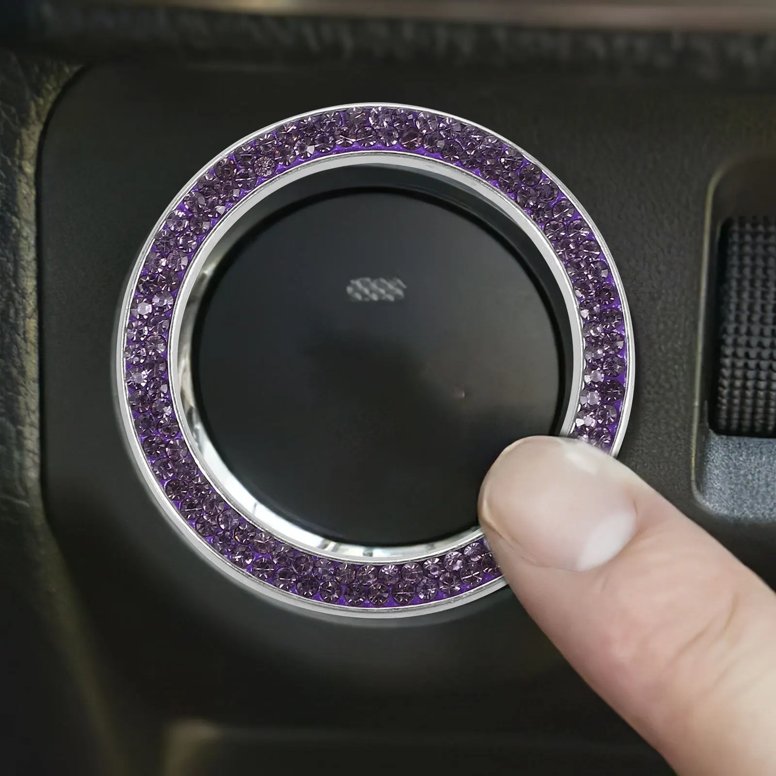 

2Pcs IgnitionButtonRing Bling Push To Start Button Cover Accessories Push To Start Car Bling Ring Button Cover Interior