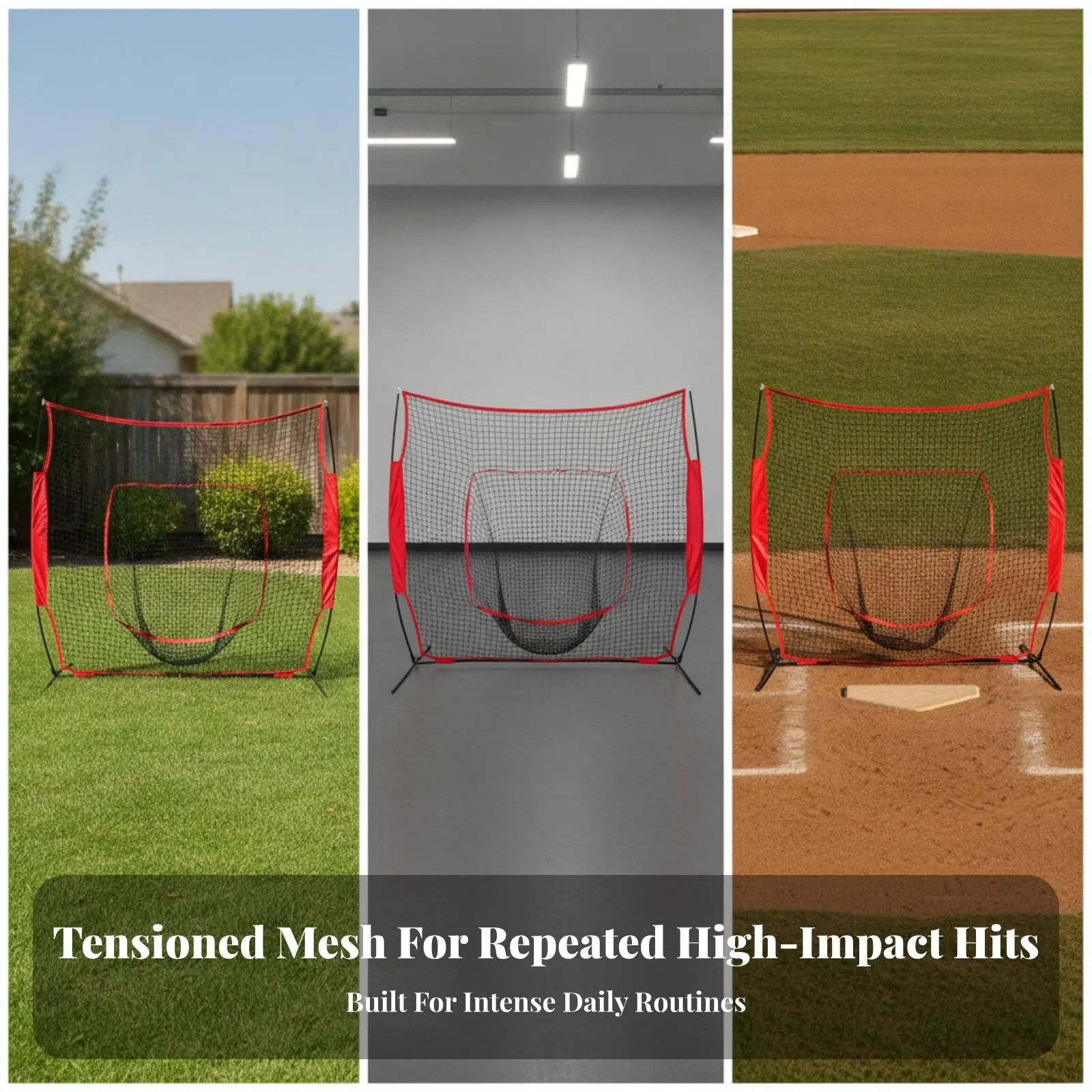 Baseball Hitting Net with Strike Zone for Batting Practice Pitching Drills Portable Equipment with Carry Bag Included