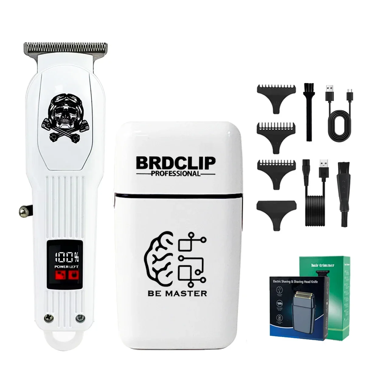 

Professional 608 609 Zero Gapped Cordless BRDCLIP LED Display Hair Clipper Oil Head High Power Trimmer MEN'S Electric Machine