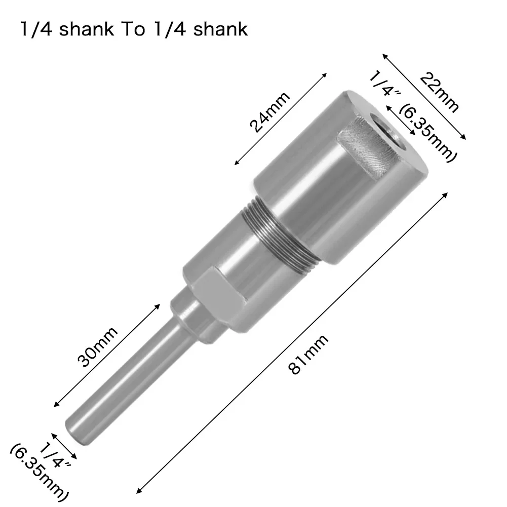 1 pc 1/4" 8mm 12mm 1/2" Shank 6mm shank Router Bit Extension Rod Collet Engraving Machine Extension Milling Cutter for Wood