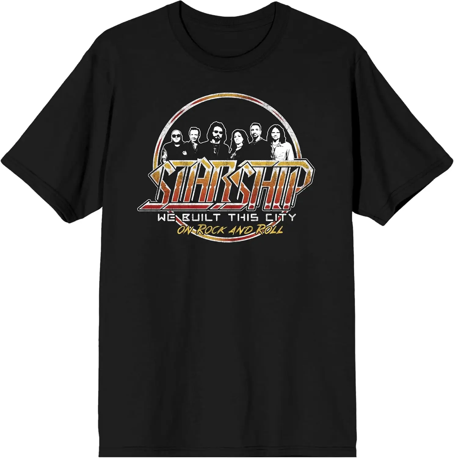 Bioworld Starship We Built This City Men's Black Short Sleeve Tee