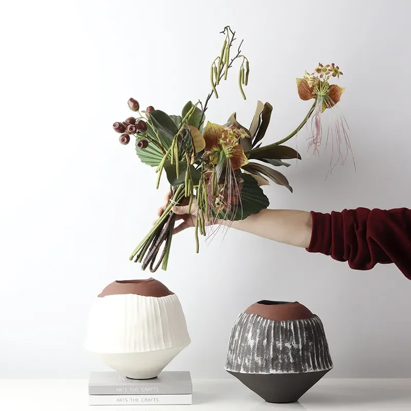 Jingdezhen Ceramic Vase Modern Chinese Style Flower Arrangement Home Decor Living Room Coffee Table Ornament Art Piece Soft