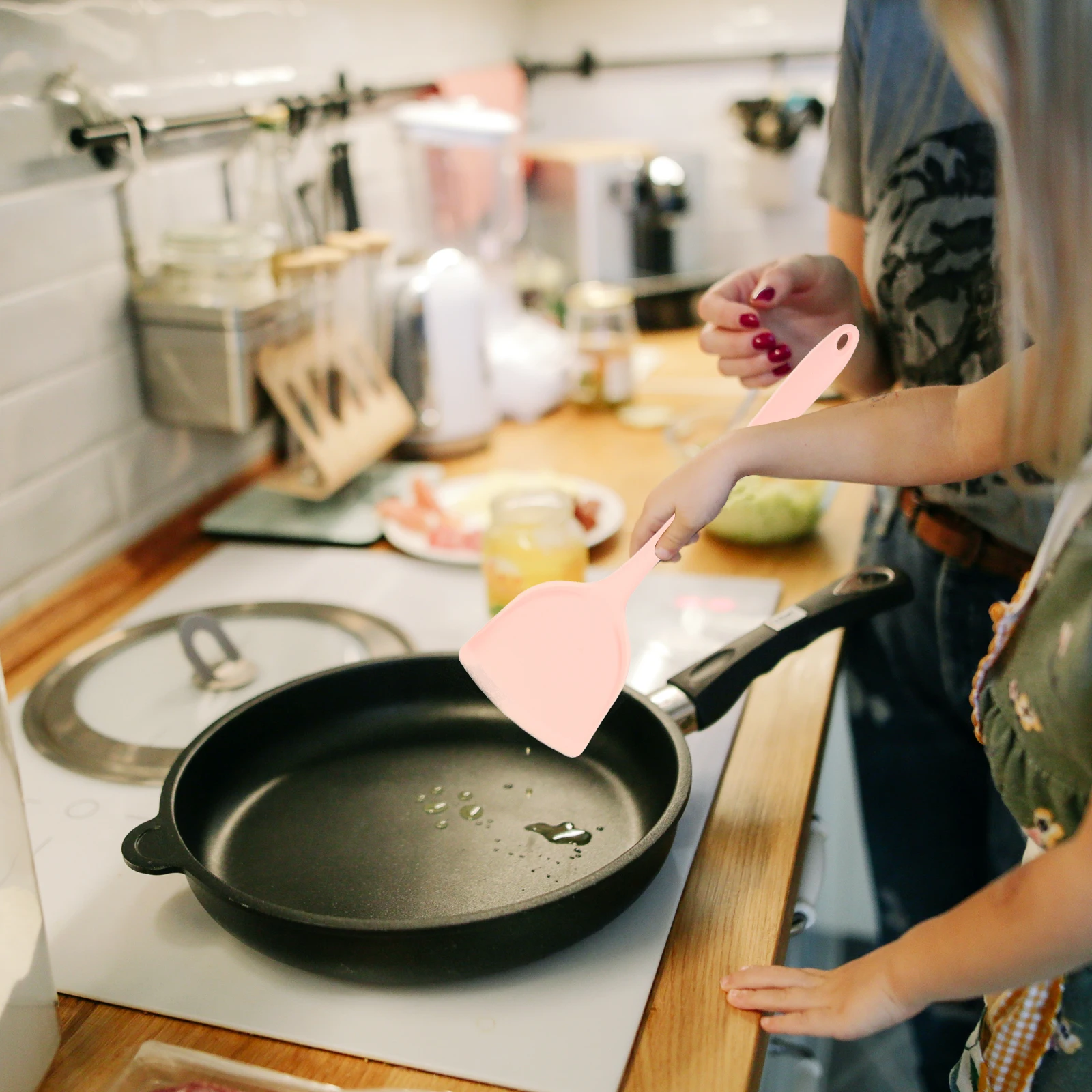 

Silicone Spoon Spatula Set Heat Resistant Kitchen Gadgets Cooking Tools Nonstick Cookware Turner Egg Food Utensils Long H