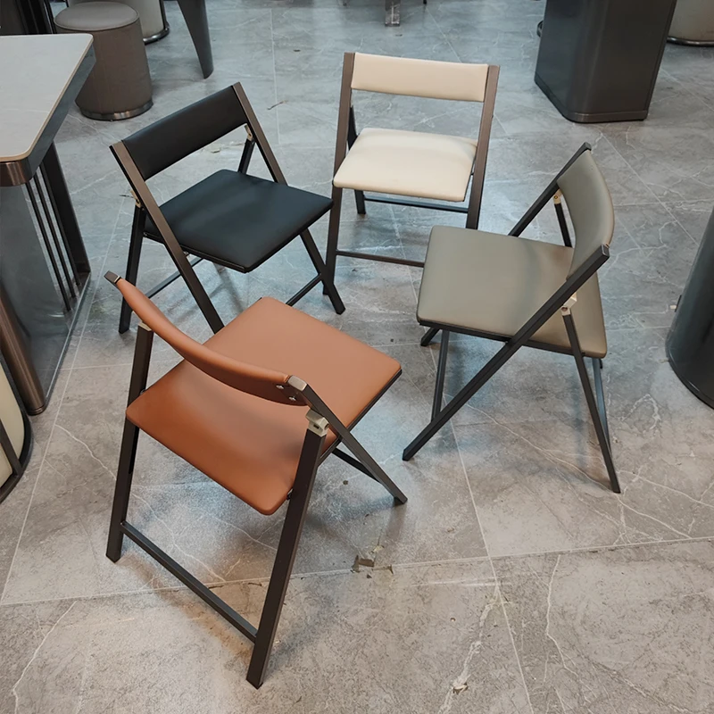 Modern Portable Folding Chair Easy Storage Dining Chair Office Meeting Chair Coffee Shop Stool Minimalist Home Seating