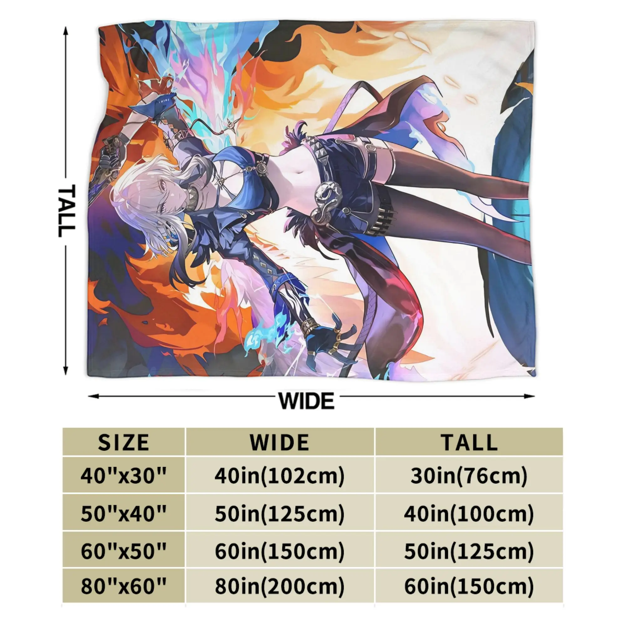 Wuthering Waves WuWa Galbrena بطانية لعبة أنيمي الصوف الجدة لينة رمي بطانية للمفرش الشتاء السفر #6