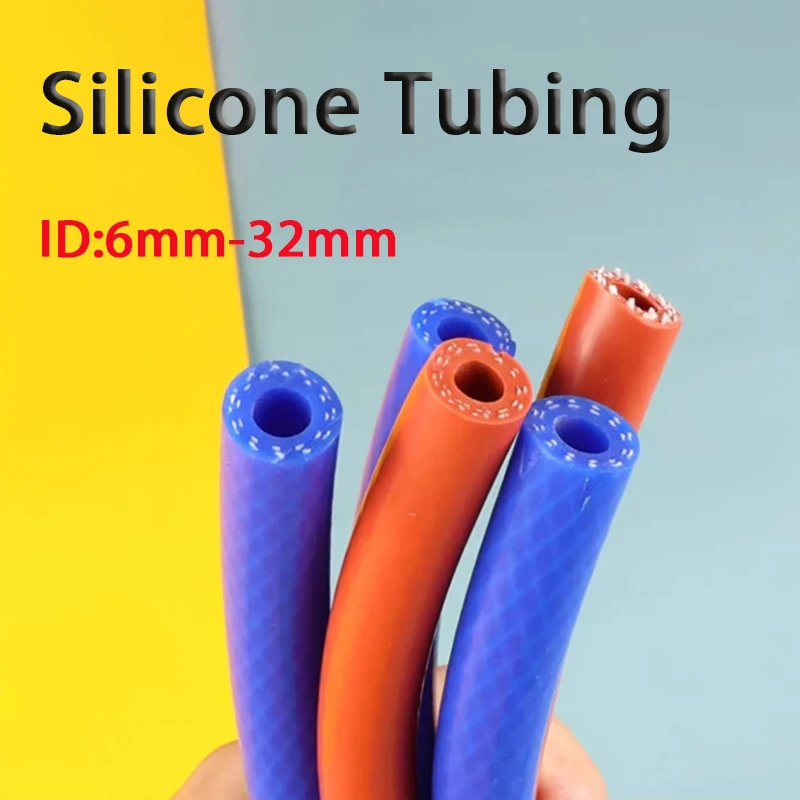 

1 Meter ID 6/8/10/12/14/16/19/22/25/32mm Red/Blue Silicone Rubber Vacuum Soft Tubing Thickening Braided Flexible Hose