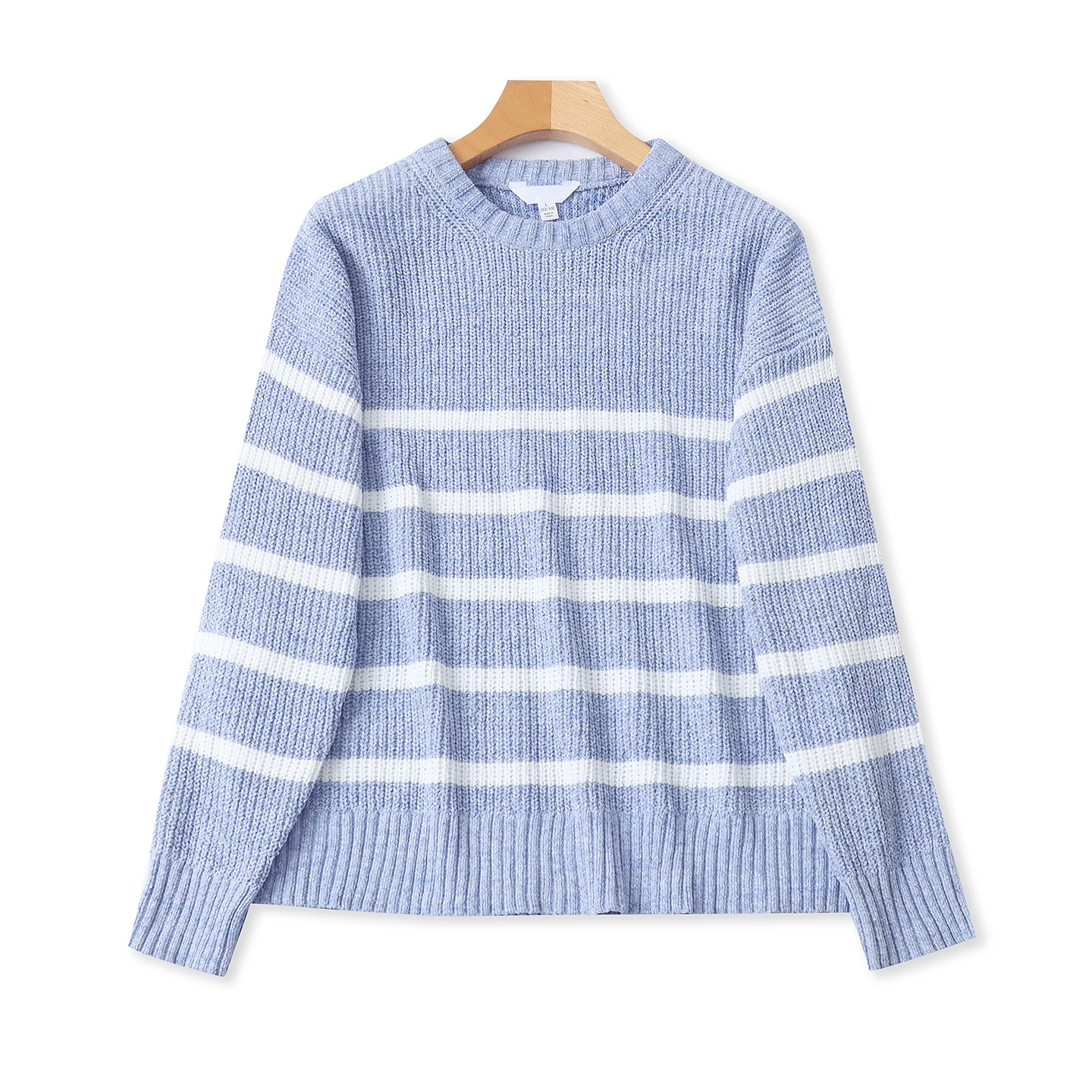 

Autumn Winter Women's Loose Fit Long Sve round Ne Knitwear Warm Casual Sle Polyester Fiber Hooded Striped Pattern