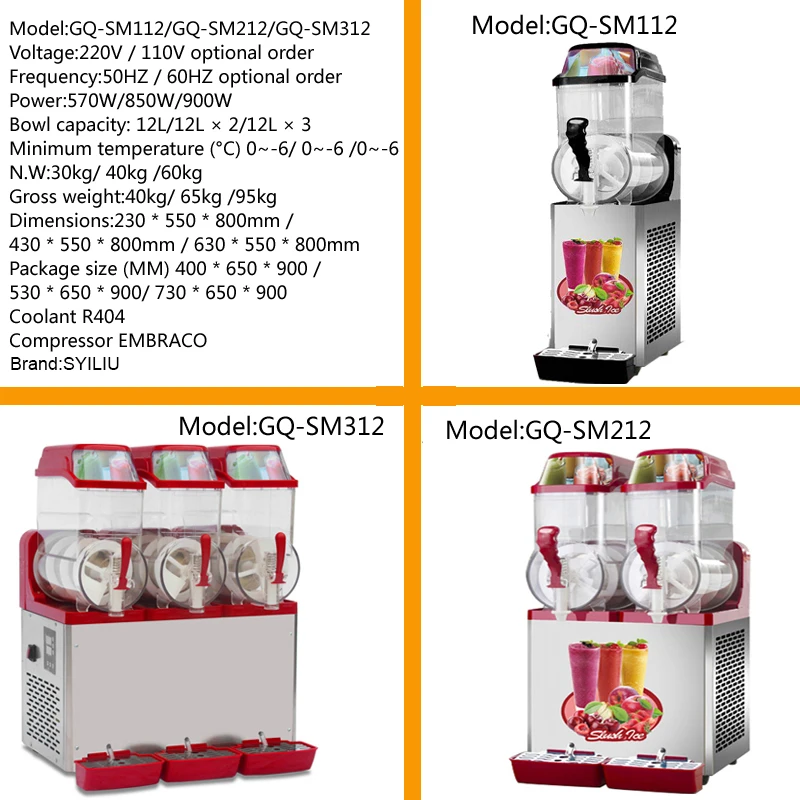 New Product High Productivity Ice Slush Machine for Frozen Drinks Featuring New Motor Gearbox Engine Bearing PLC Hotels Bakeries