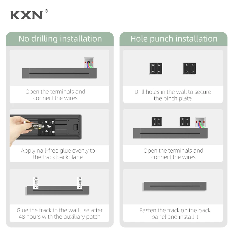 KXN Power Track Socket Q2 Series Rail sockets13A Flexible Plug Movable Module Wall Mounted Socket for Living Room/kitchen/office