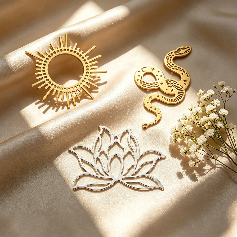 Sun Snake Lotus Copper Pendant Connector Suitable for DIY Wedding Mall Events Crystal Beading Chandelier Decorative Accessories