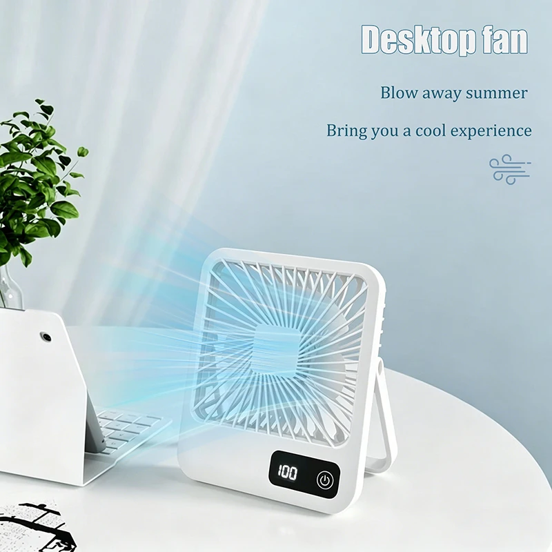 

Newly upgraded large battery dual motor portable stylish desk fan, small household air conditioner.