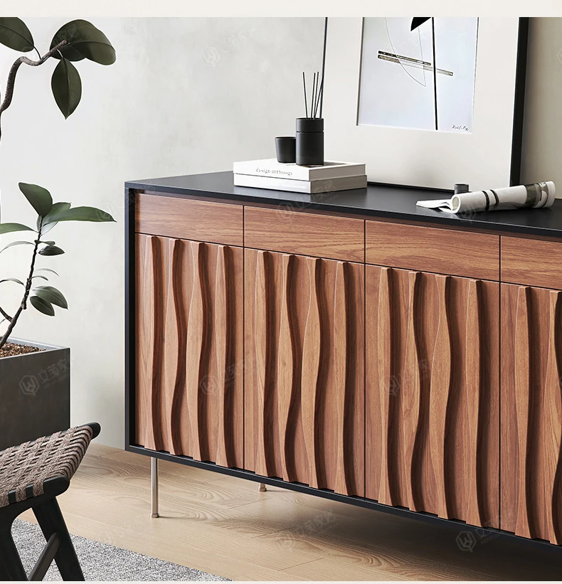 

Высококачественный ретро-столовой боковой шкаф в средневековом стиле, гостиная, стол для размещения кофемашины, витрина из цельного дерева для виллы