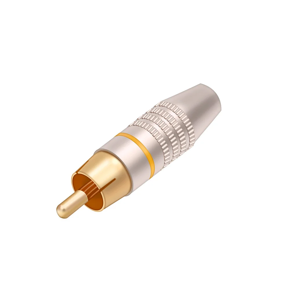 10pcs/lot RCA Male Plug Audio Connector Gold Plated Screw Type Solder-Free Speaker RCA Plug Wire Connector Factory Low Price