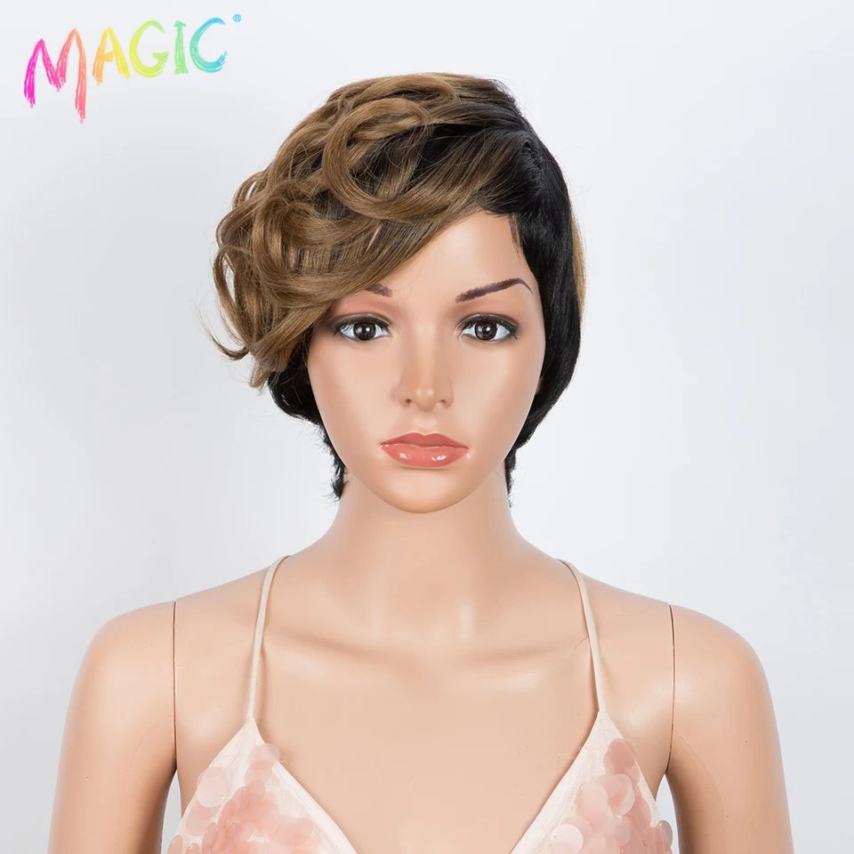 Magic Synthetic Wig 10 Inch Short Hair Wigs Blonde Natural Wave Wig Heat Resistant Hair For Women Free Shipping Cosplay