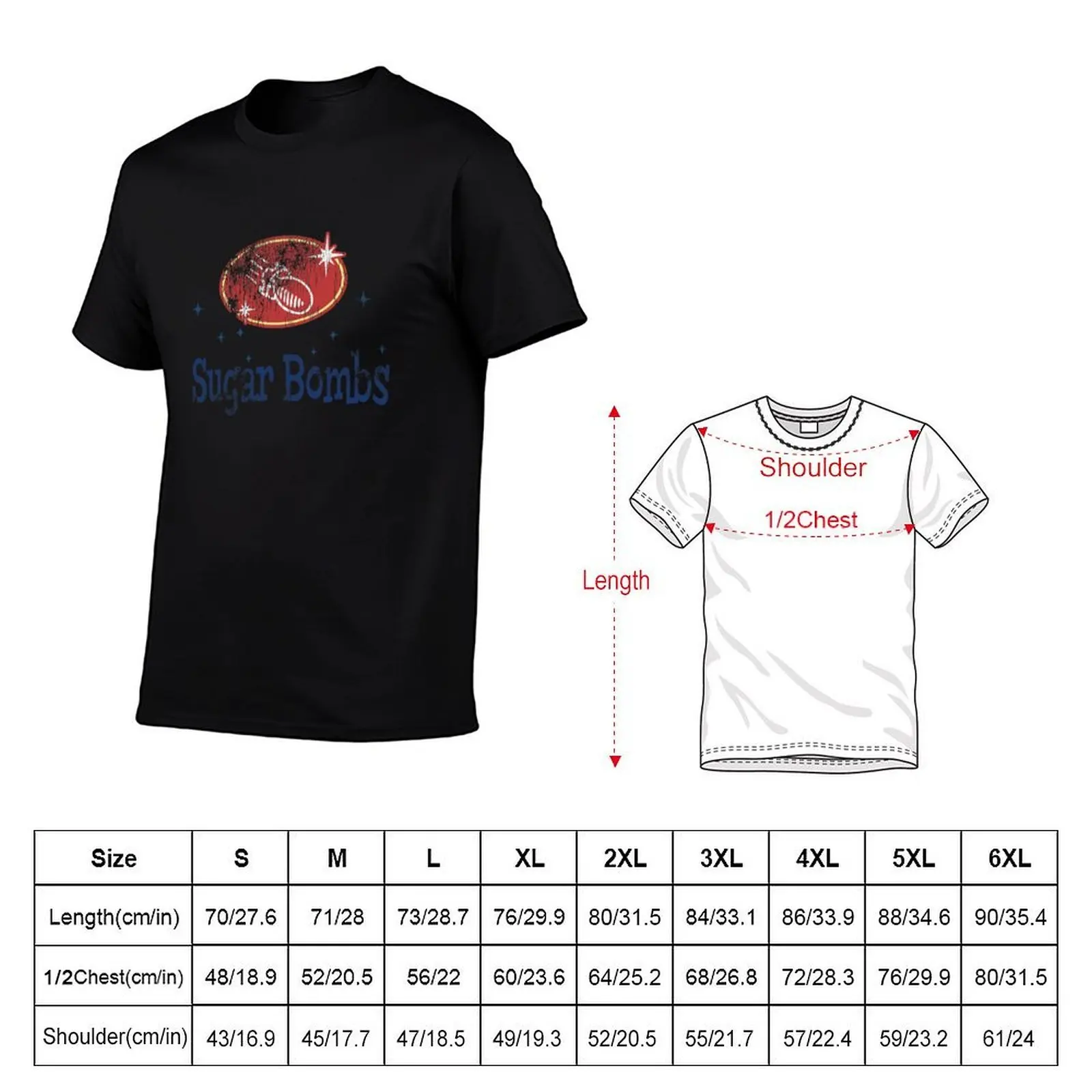 Worn Sugar Bombs Logo (BlueandRed) T-Shirt man tshirt t shirts with prints T-Shirt
